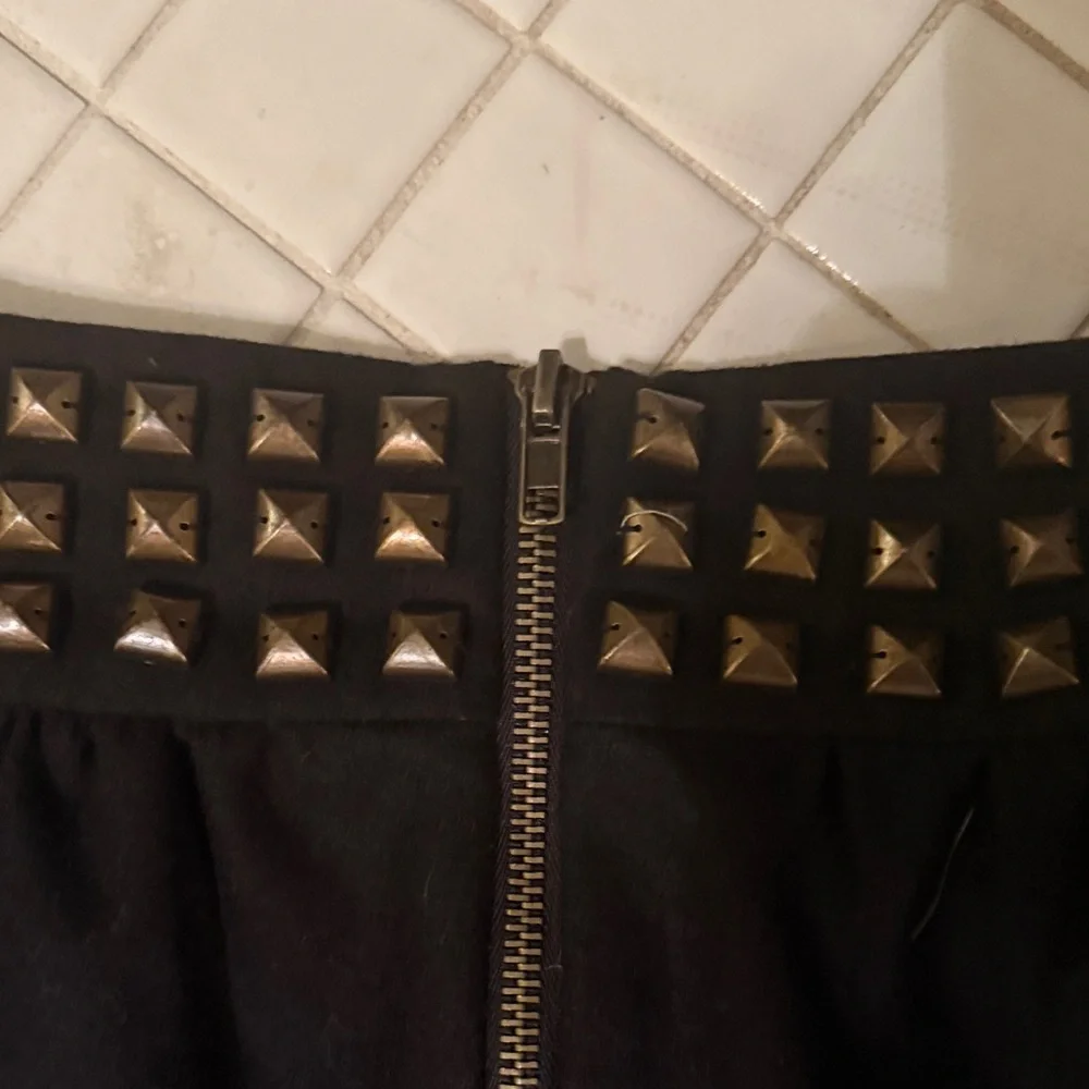 Silence‎ + Noise wool blend Black Studded Mini Skirt- worn twice
